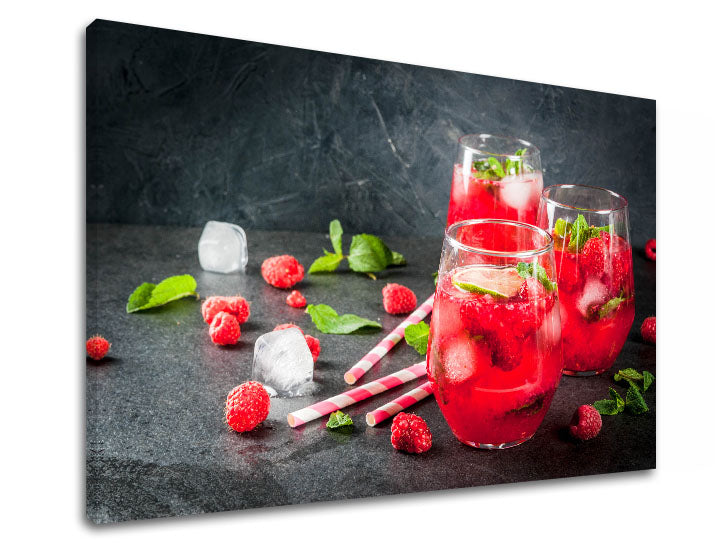 Clasic tablou pe pânză cu motivul LETNÝ DRINK în alb-roz nuanțe, potrivit pentru bucătărie | Tablou de perete LETNÝ DRINK_082-11 – produs