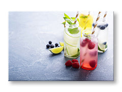 Industrial tablou pe pânză cu motivul LETNÝ DRINK în albastru-verde nuanțe, potrivit pentru bucătărie | Tablou de perete LETNÝ DRINK_088-11 – principală