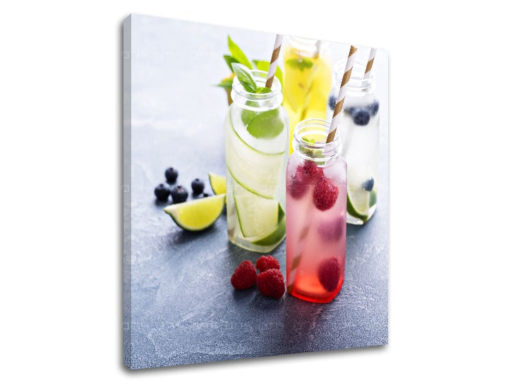 În stil boho tablou cu motivul LETNÝ DRINK în albastru-verde nuanțe | Tablou de perete LETNÝ DRINK_088-12 – previzualizare