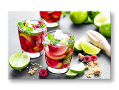 Clasic tablou pe pânză cu motivul LETNÝ DRINK în verde-roșu nuanțe, potrivit pentru bucătărie | Tablou de perete LETNÝ DRINK_089-11 – principală