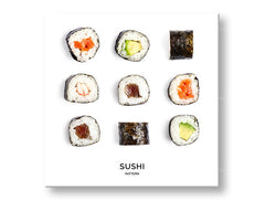 Industrial tablou pe pânză cu motivul SUSHI, natură în alb-negru nuanțe, potrivit pentru bucătărie | Tablou de perete SUSHI_067-12 – principală