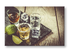 Vintage tablou pe pânză cu motivul TEQUILA, hartă în verde nuanțe, celebrare, potrivit pentru bucătărie | Tablou de perete TEQUILA_075-11 – principală