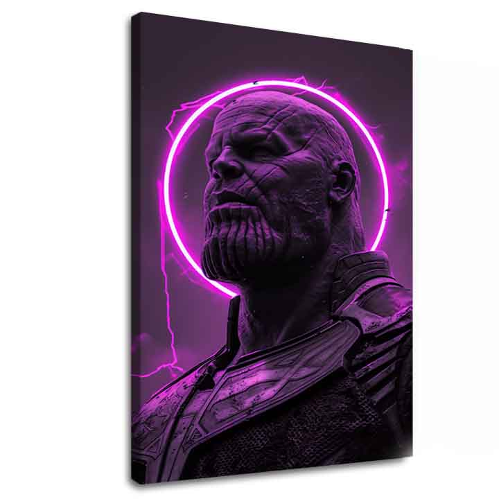 Modern tablou pe pânză cu motivul Thanos: Pán osudu în violet-negru nuanțe, forță și putere | Tablou Thanos: Pán osudu – principală