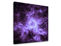 Modern tablou pe pânză cu motivul stele, galaxie, univers în alb-violet nuanțe, mister, potrivit pentru birou de lucru | Tablou de perete UNIVERS – principală