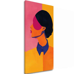 Modern tablou pe pânză cu motivul Vibrant Silhouette în galben-roz nuanțe, atmosferă vibrantă | Tablou Vibrant Silhouette – principală