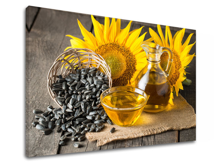 Rustic tablou pe pânză cu motivul FLORI GALBENE, flori, natură în maro-auriu nuanțe, atmosferă caldă, potrivit pentru bucătărie | Tablou de perete FLORI GALBENE_170-11 – produs