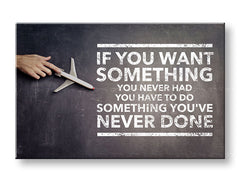 Modern tablou pe pânză cu motivul If you want something, motiv pentru copii, citat motivațional în alb-bej nuanțe, creștere și dezvoltare | Motivațional tablou de perete If you want something – principală
