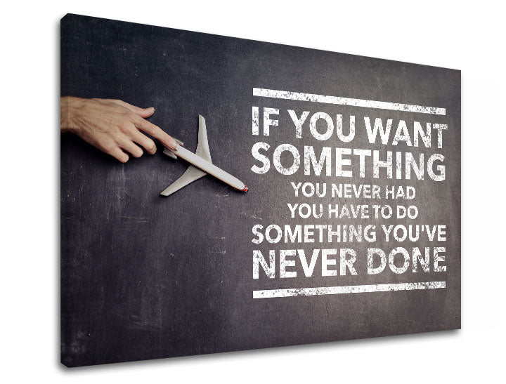 Modern tablou pe pânză cu motivul If you want something, motiv pentru copii, citat motivațional în alb-bej nuanțe, creștere și dezvoltare | Motivațional tablou de perete If you want something – produs