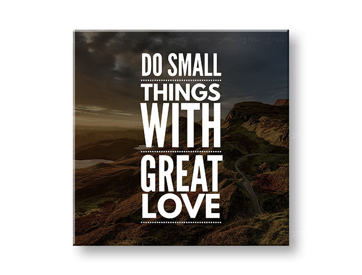 Industrial tablou pe pânză cu motivul Do small things, cer, peisaj, citat motivațional în alb nuanțe, natură, potrivit pentru birou | Motivațional tablou de perete Do small things_001 – principală