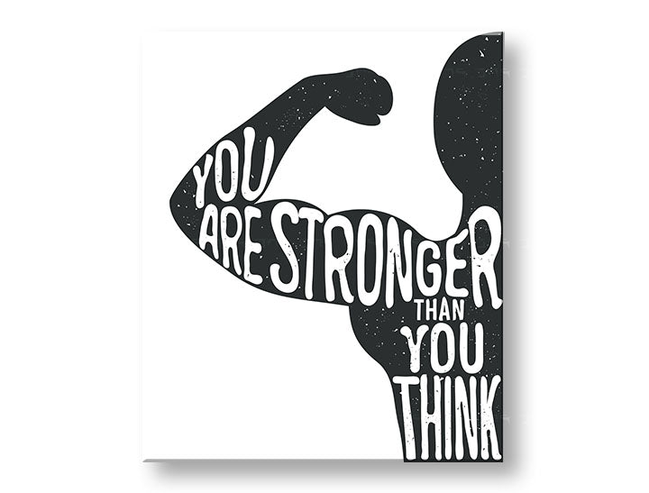 Modern tablou pe pânză cu motivul You are stronger, citat motivațional, natură în alb-negru nuanțe, forță | Motivațional tablou de perete You are stronger – principală