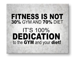 Modern tablou pe pânză cu motivul Fitness is not, citat motivațional, natură în alb-gri nuanțe, potrivit pentru birou de lucru | Motivațional tablou de perete Fitness is not – principală