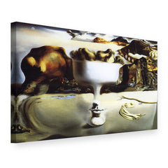 Tablou pe pânză Apariția unei fețe și a unei fructiere pe o plajă – Salvador Dalí, vedere 3D