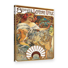 Tablou pe pânză Biscuiții Lefèvre-Utile – Alfons Mucha, vedere 3D
