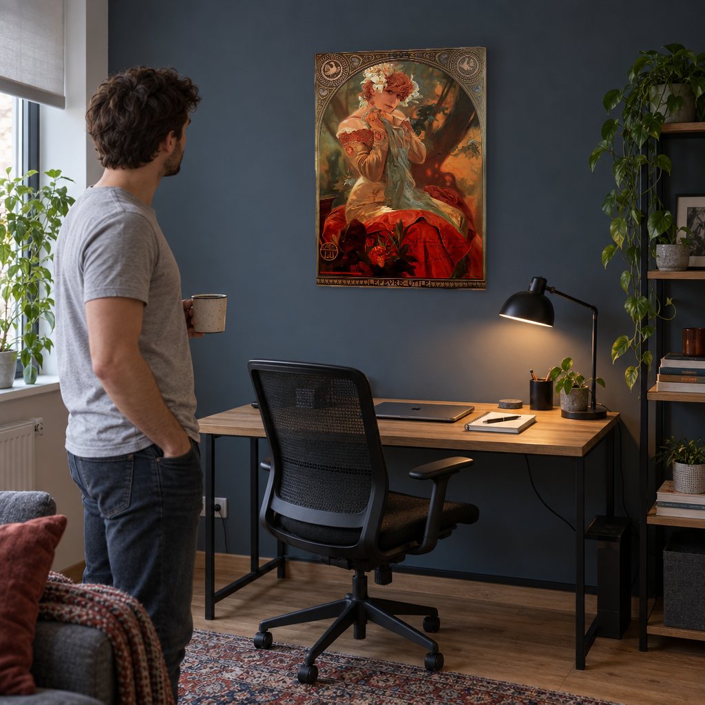 Tablou pe pânză Biscuiții Lefèvre-Utile – Alfons Mucha în birou