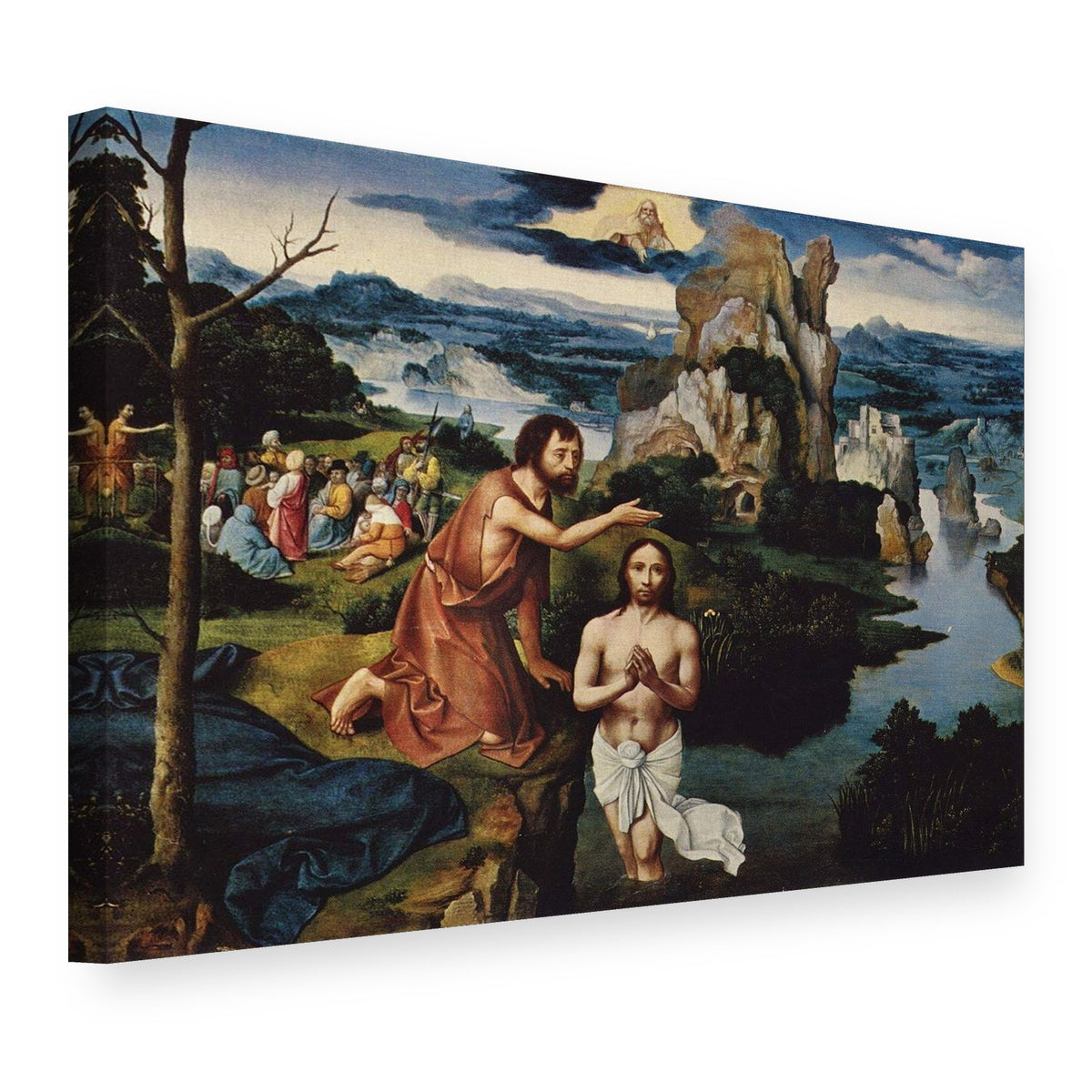 Tablou pe pânză Botezul lui Hristos – Joachim Patinir, vedere 3D