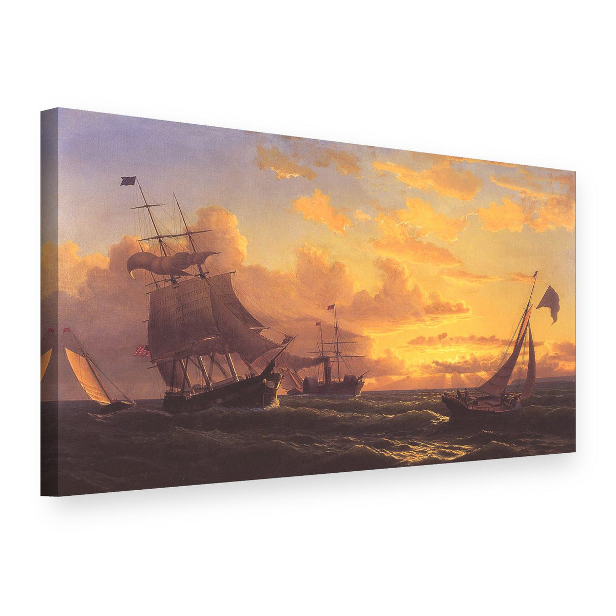 Tablou pe pânză Briză proaspătă la Sandy Hook – William Bradford, vedere 3D