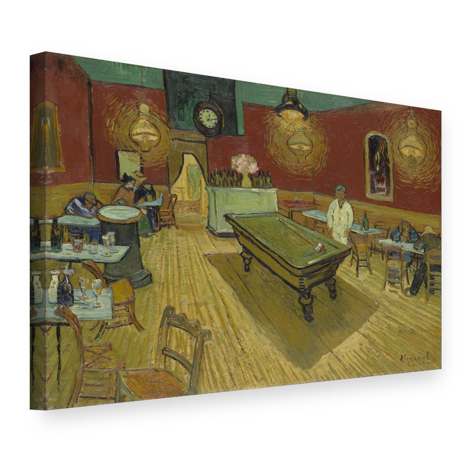 Tablou pe pânză Cafeneaua de noapte – Vincent van Gogh, vedere 3D