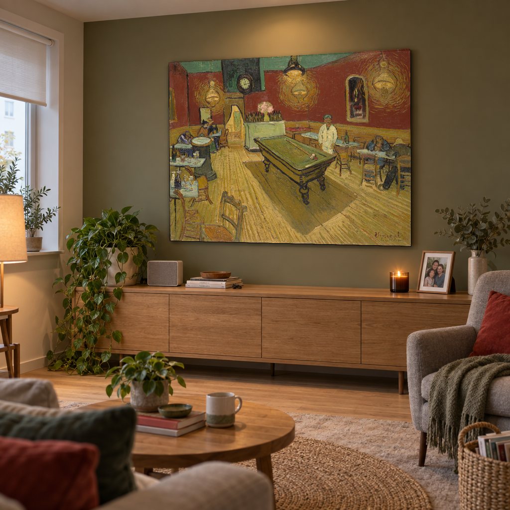 Tablou pe pânză Cafeneaua de noapte – Vincent van Gogh în living