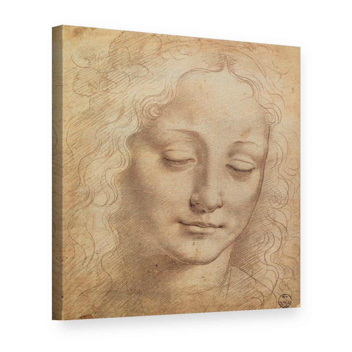 Tablou pe pânză Cap de femeie III – Leonardo da Vinci, vedere 3D