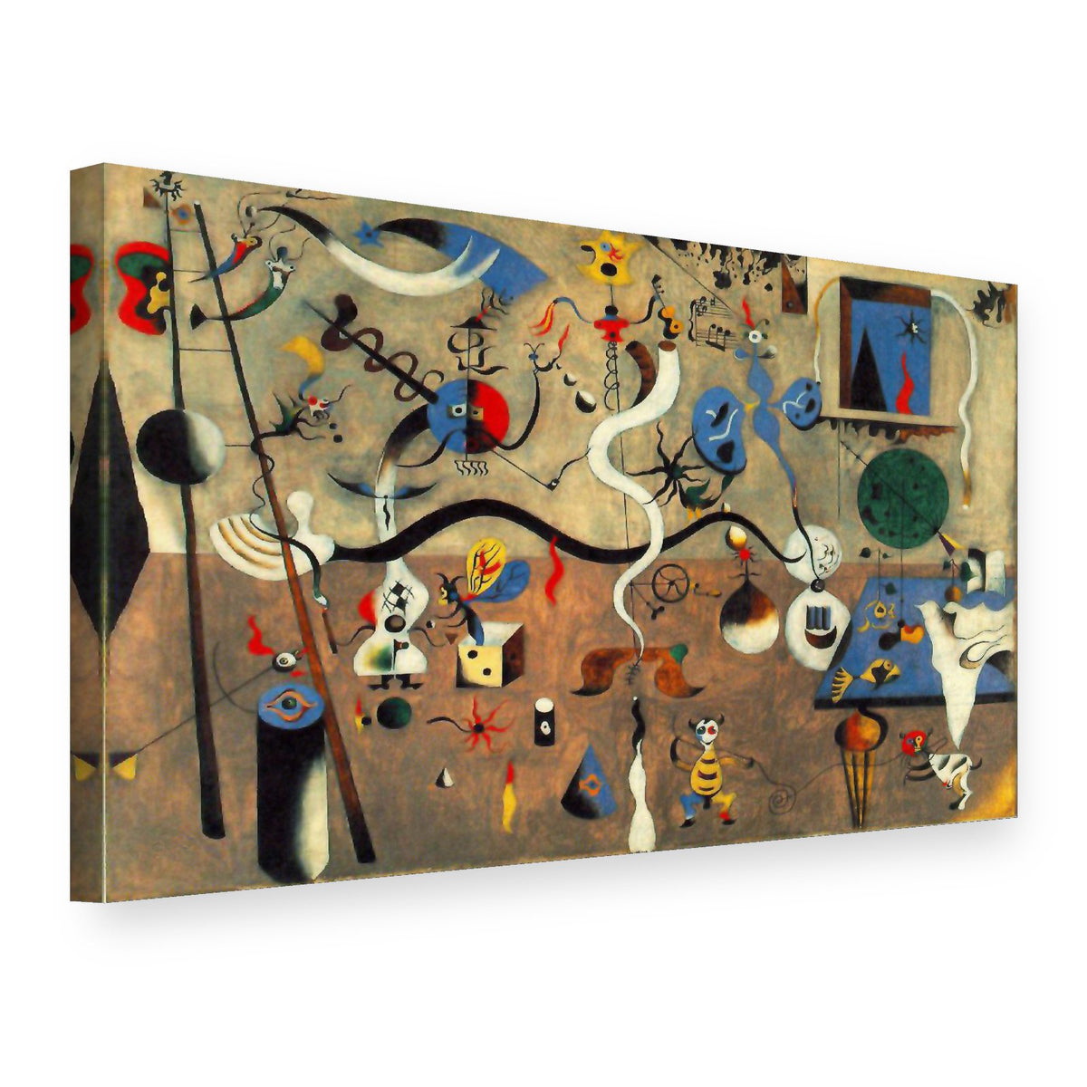 Tablou pe pânză Carnavalul arlechinului – Joan Miró, vedere 3D