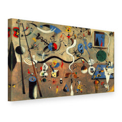 Tablou pe pânză Carnavalul arlechinului – Joan Miró, vedere 3D