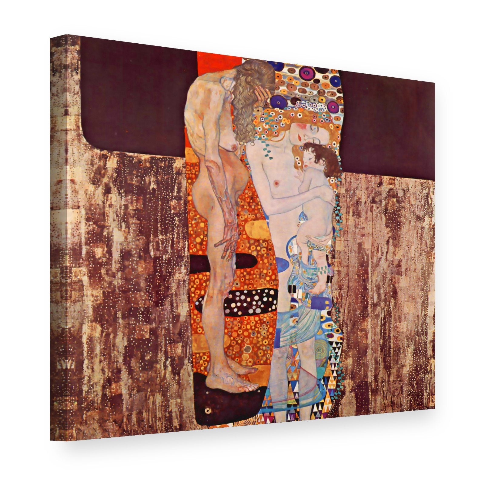 Tablou pe pânză Cele trei vârste ale femeii – Gustav Klimt, vedere 3D