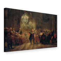 Tablou pe pânză Concertul de flaut al lui Frederic cel Mare la Sanssouci – Adolph Menzel, vedere 3D