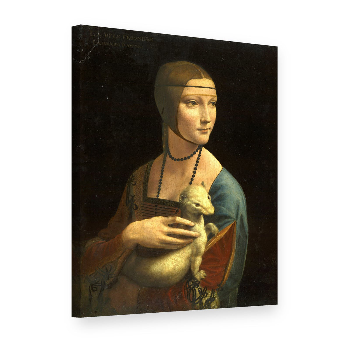Tablou pe pânză Dama cu hermină – Leonardo da Vinci, vedere 3D