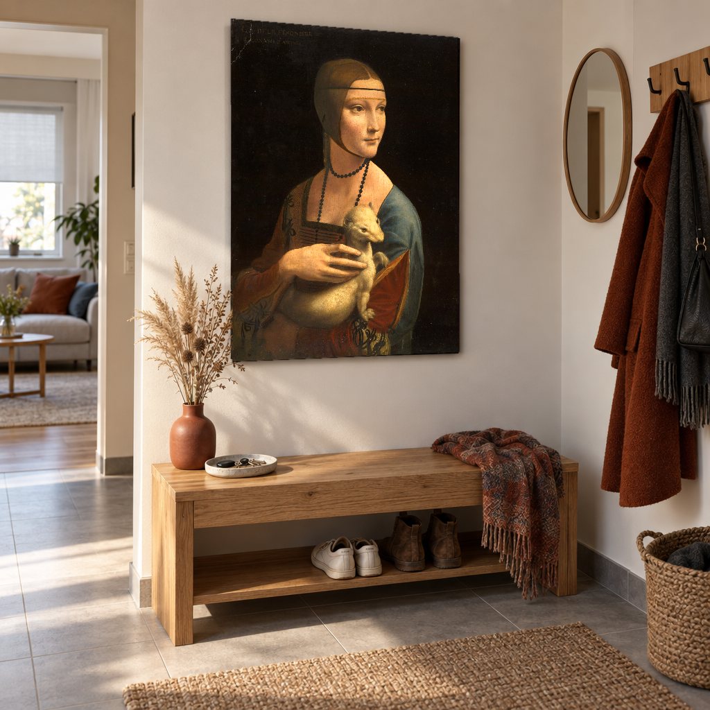 Tablou pe pânză Dama cu hermină – Leonardo da Vinci pe hol