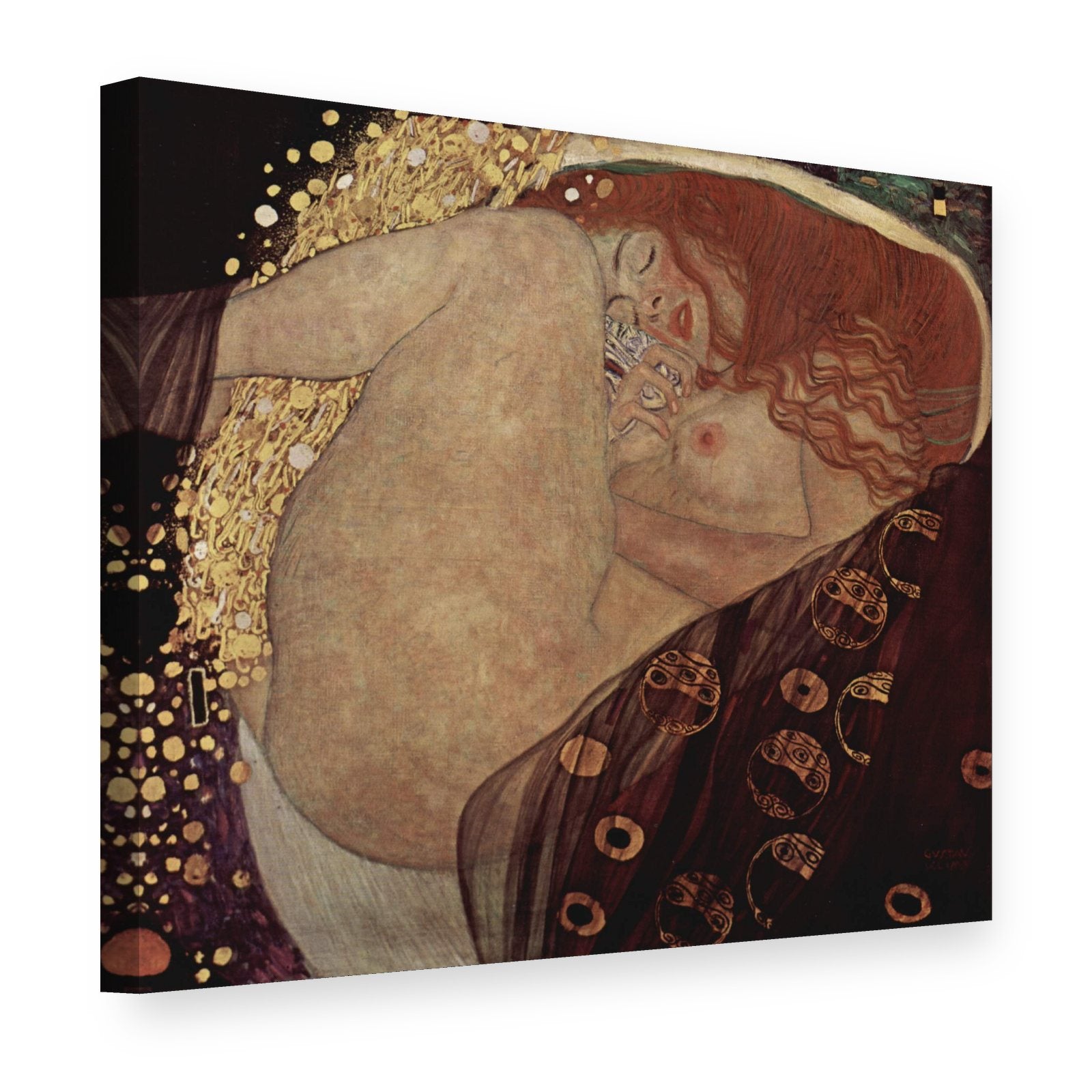 Tablou pe pânză Danae – Gustav Klimt, vedere 3D