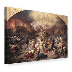 Tablou pe pânză Distrugerea Ierusalimului de către Titus – Wilhelm von Kaulbach, vedere 3D