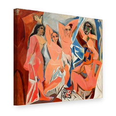 Tablou pe pânză Domnișoarele din Avignon – Pablo Picasso, vedere 3D