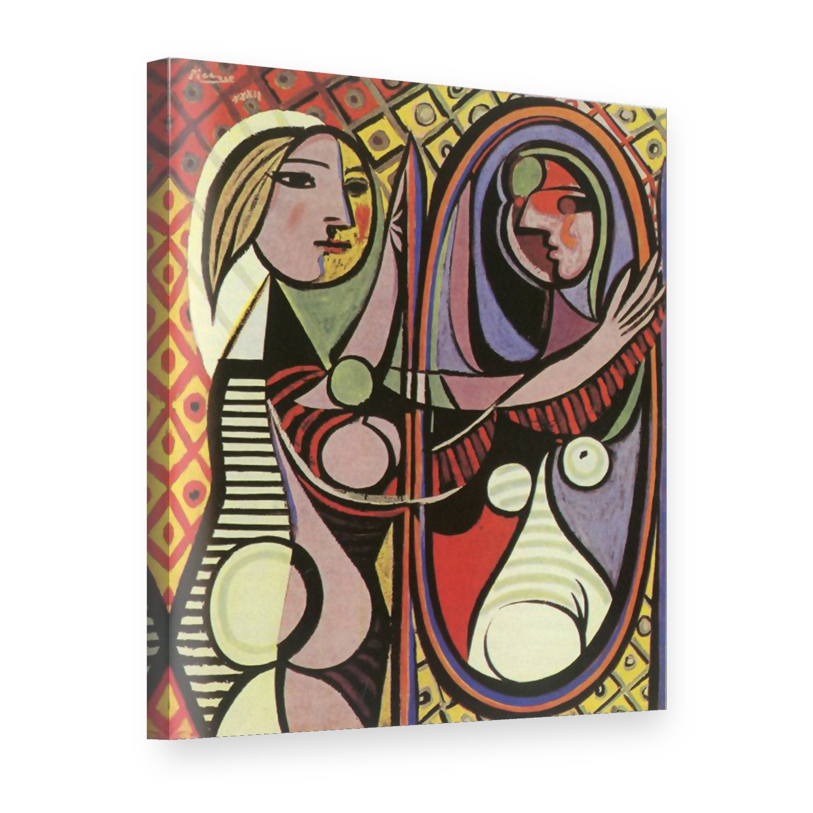 Tablou pe pânză Fată în fața oglinzii – Pablo Picasso, vedere 3D