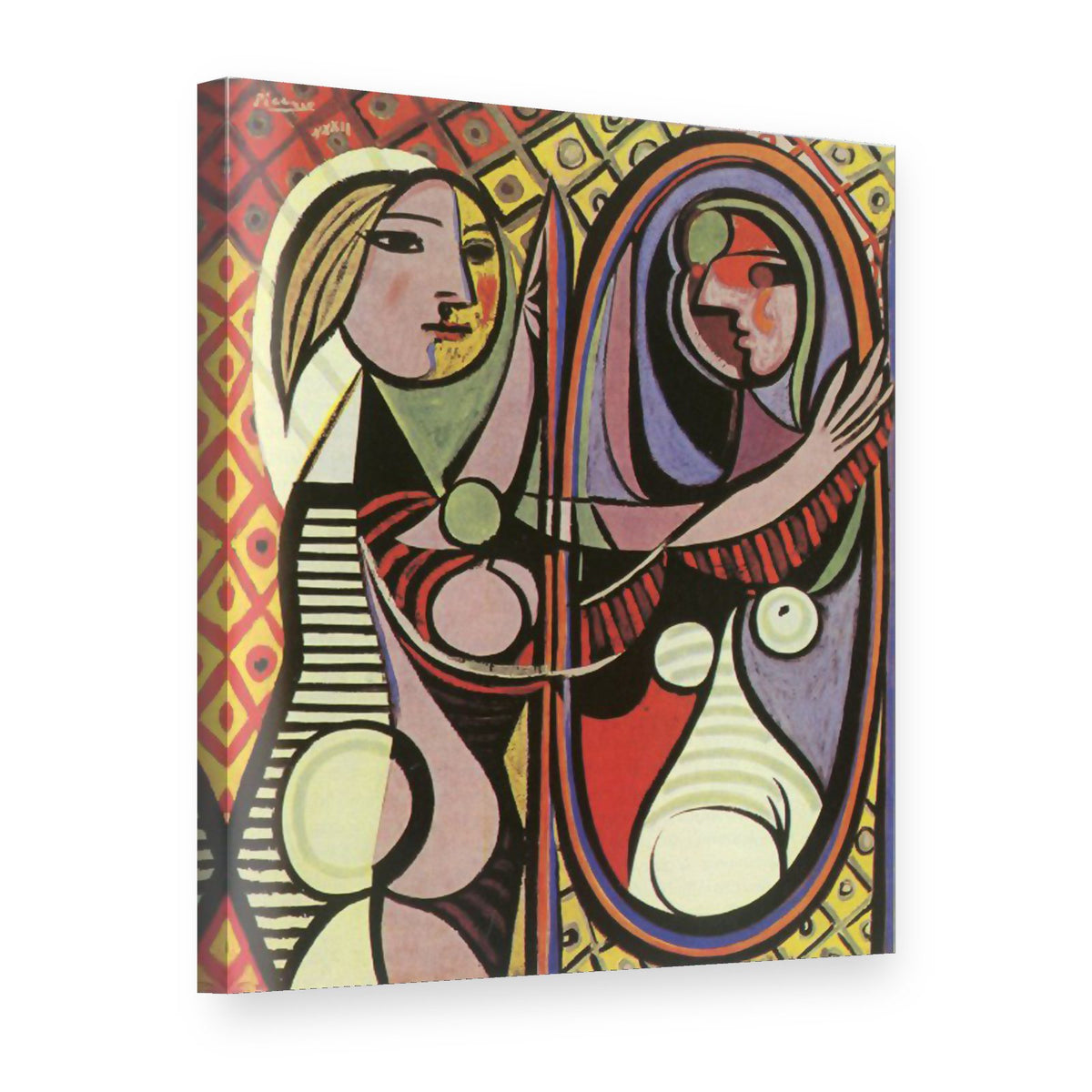 Tablou pe pânză Fată în fața oglinzii – Pablo Picasso, vedere 3D