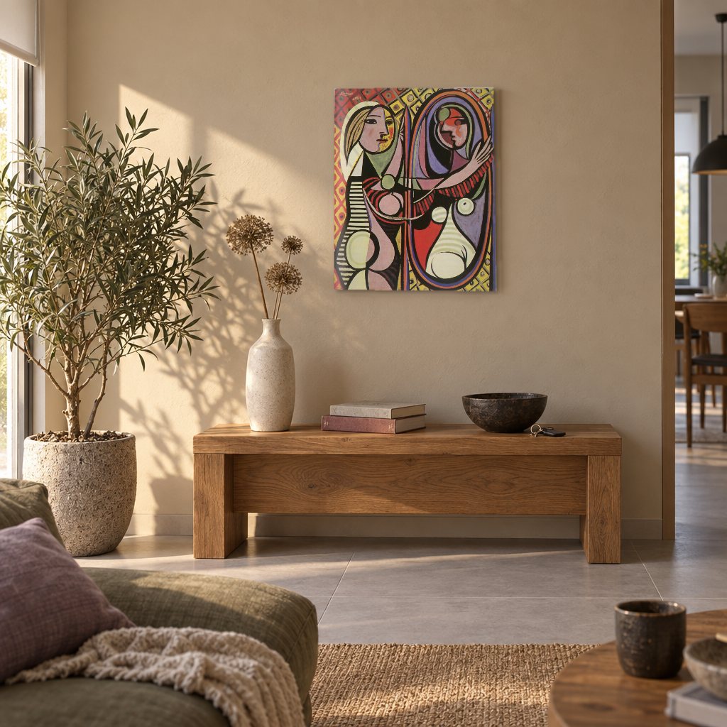 Tablou pe pânză Fată în fața oglinzii – Pablo Picasso în living