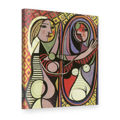 Tablou pe pânză Fată în fața oglinzii – Pablo Picasso, vedere 3D