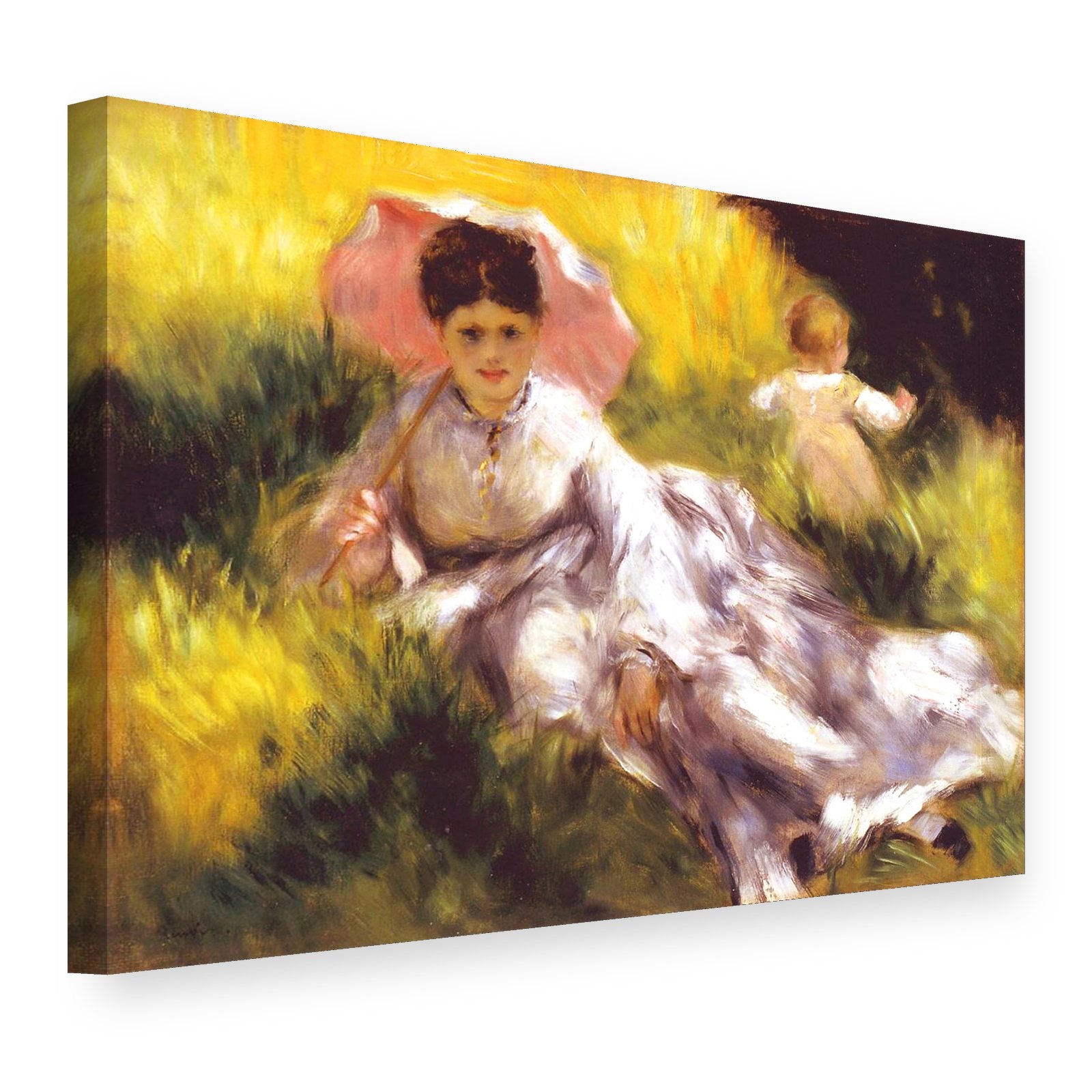 Tablou pe pânză Femeie cu umbrelă de soare – Pierre-Auguste Renoir, vedere 3D