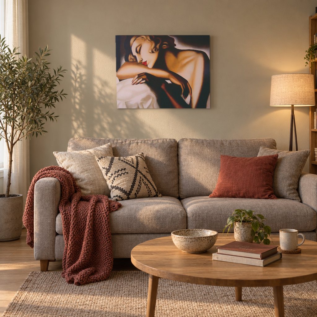 Tablou pe pânză Femeie dormind – Tamara de Lempicka în living