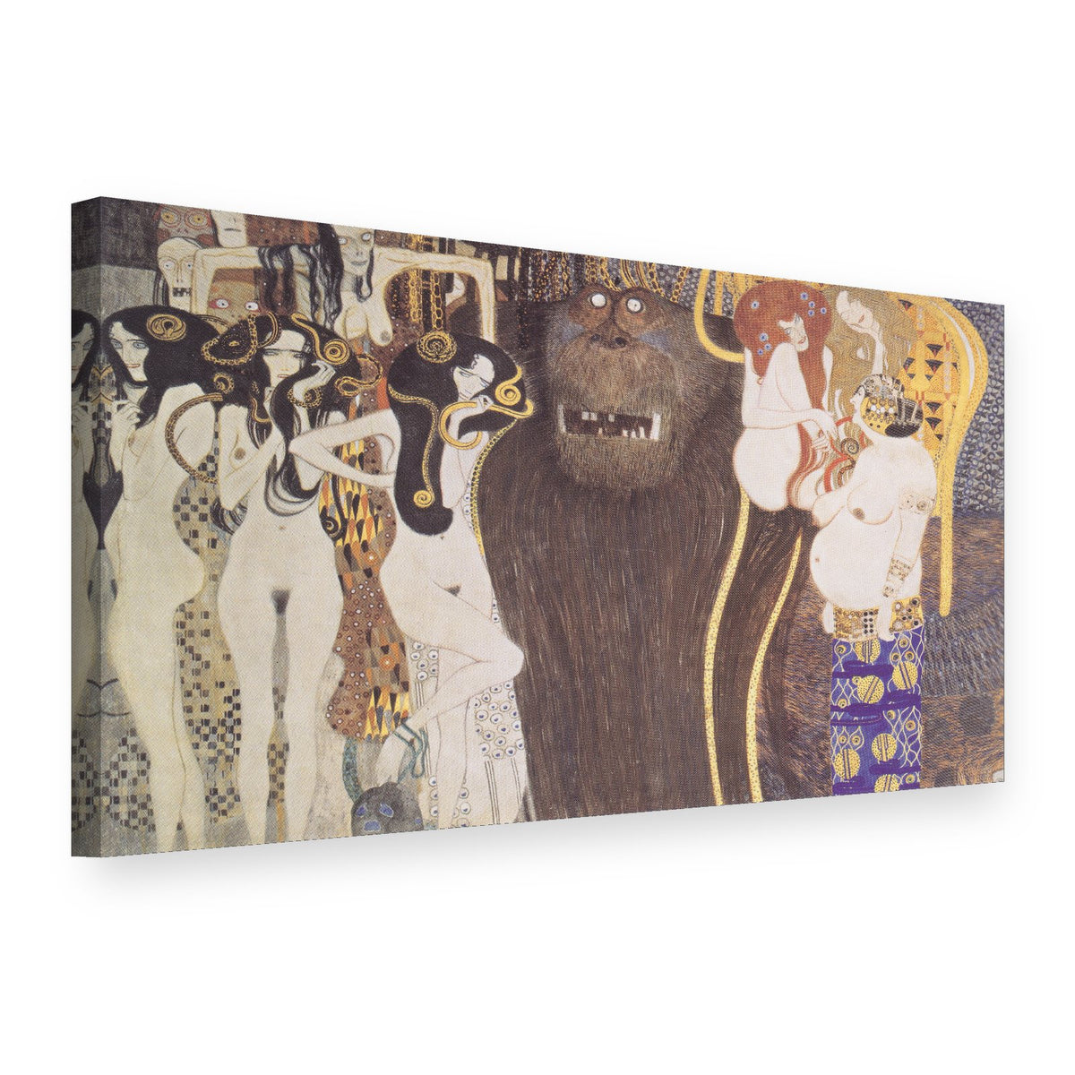 Tablou pe pânză Friza lui Beethoven – Gustav Klimt, vedere 3D