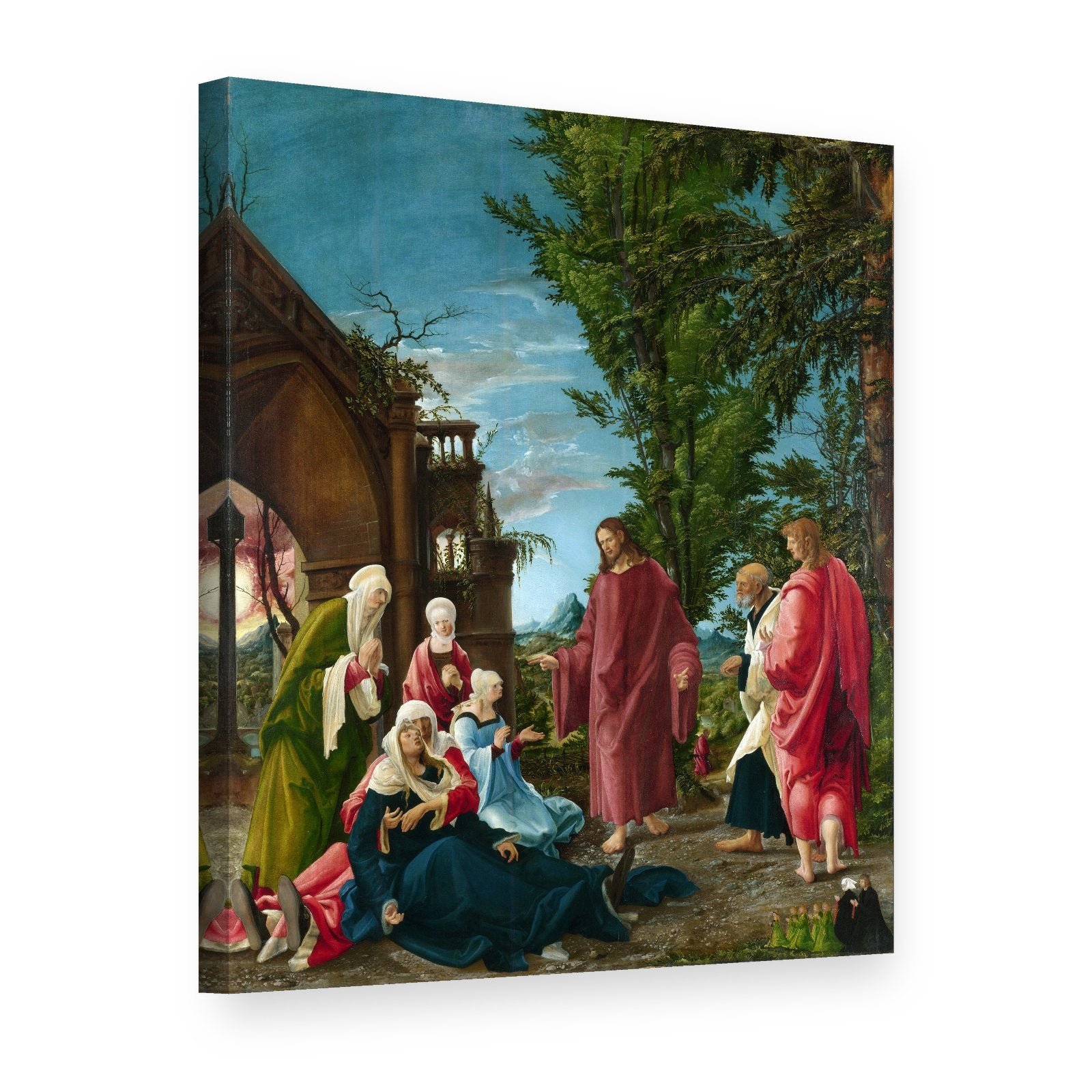 Tablou pe pânză Hristos luându-și rămas bun de la mama sa – Albrecht Altdorfer, vedere 3D