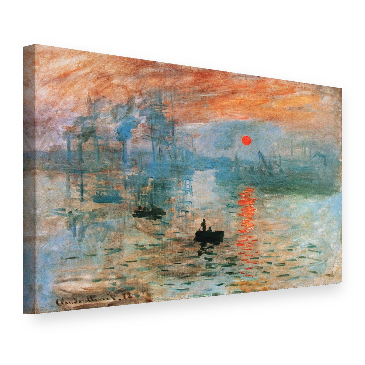 Tablou pe pânză Impresie, răsărit de soare – Claude Monet, vedere 3D