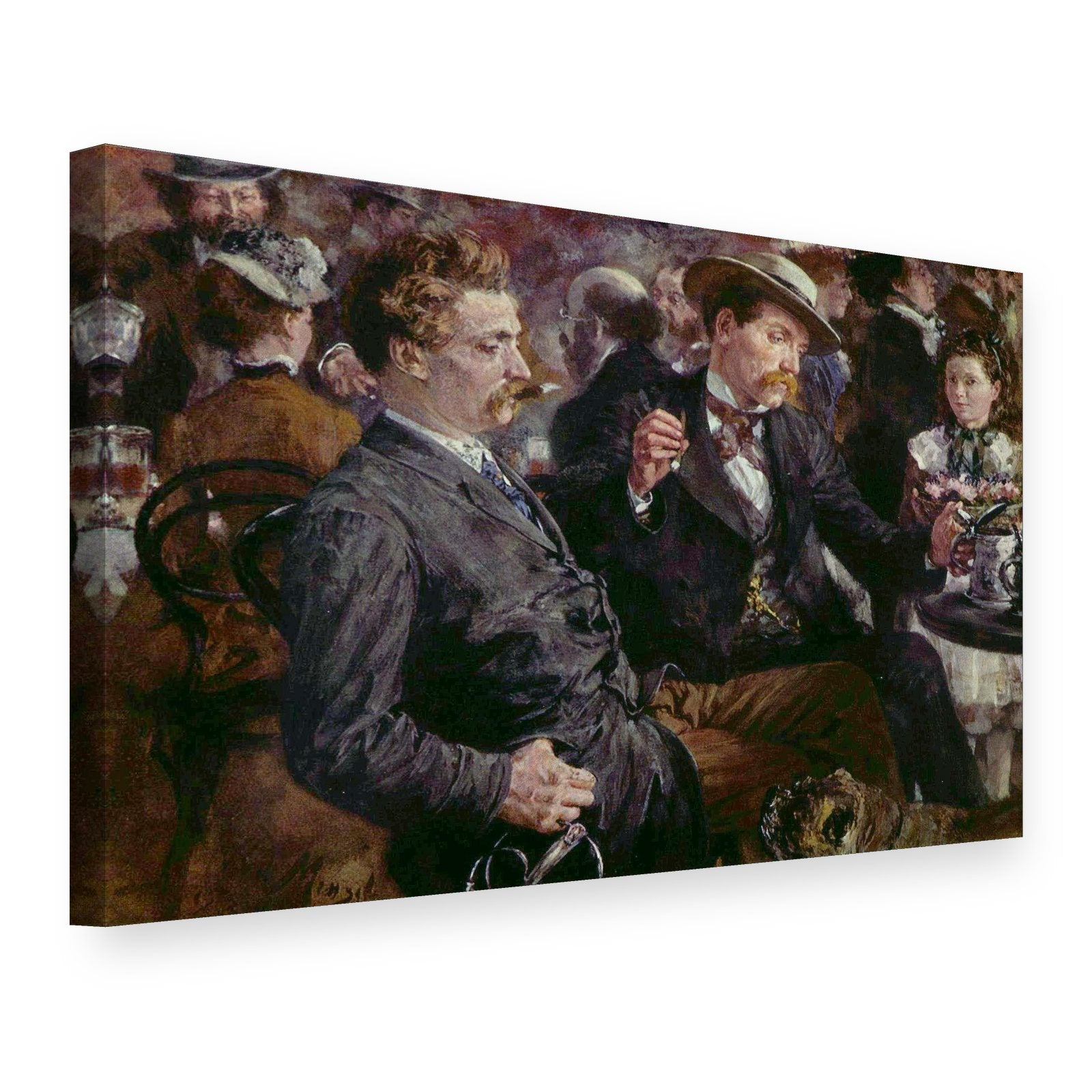 Tablou pe pânză În grădina de bere – Adolph Menzel, vedere 3D