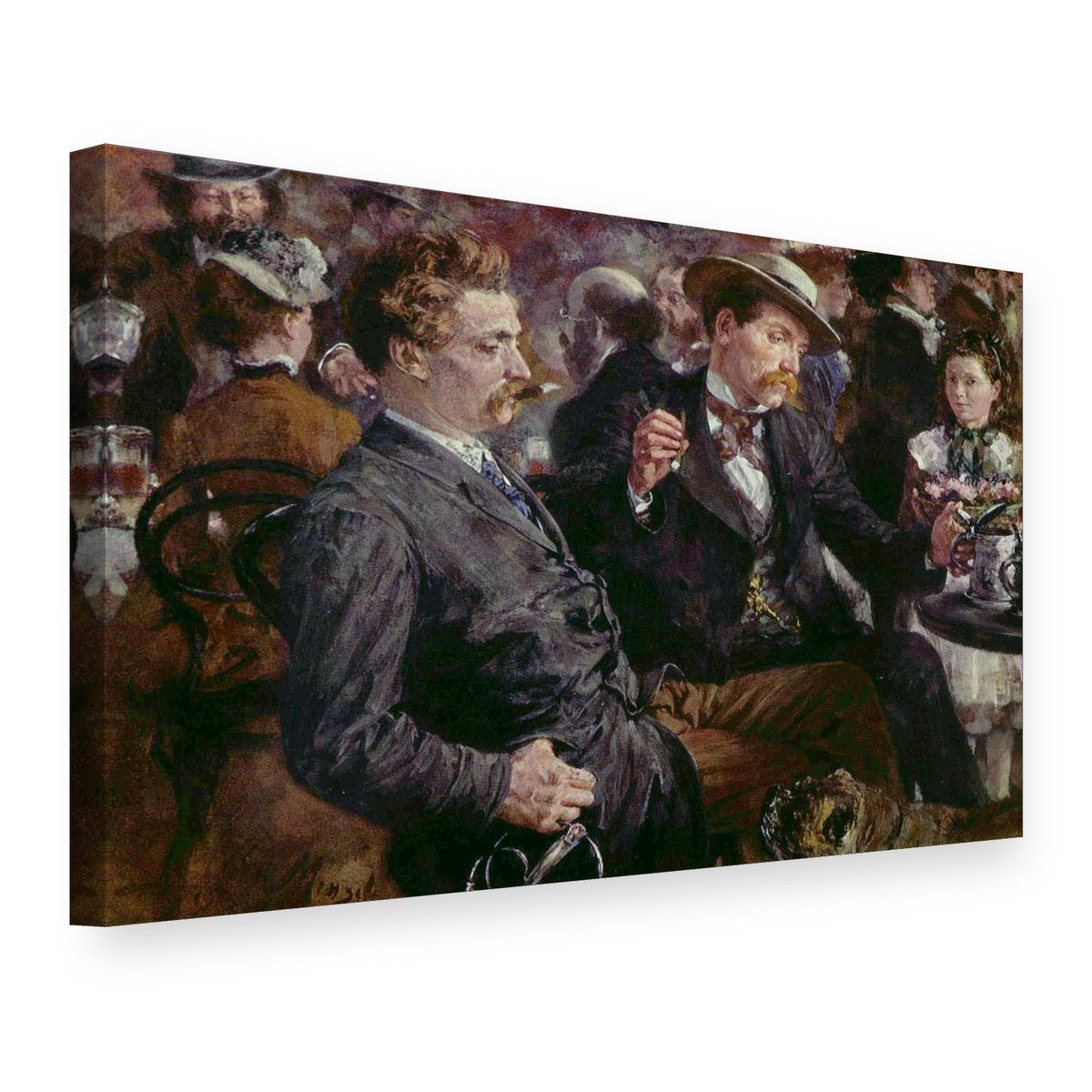 Tablou pe pânză În grădina de bere – Adolph Menzel, vedere 3D
