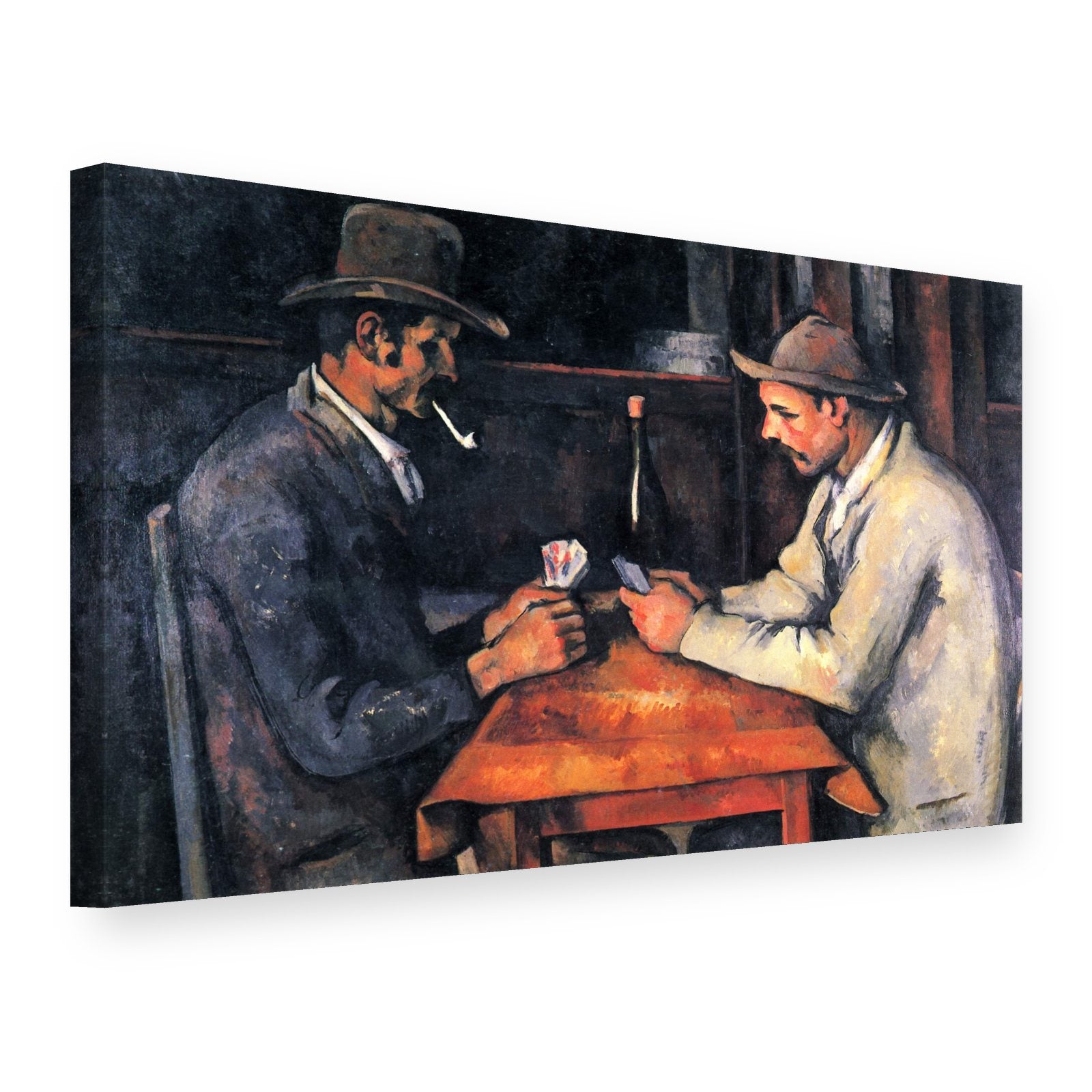 Tablou pe pânză Jucătorii de cărți – Paul Cézanne, vedere 3D