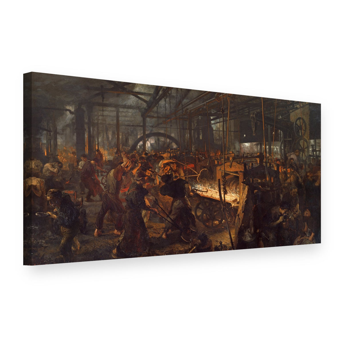 Tablou pe pânză Laminorul de fier – Adolph Menzel, vedere 3D