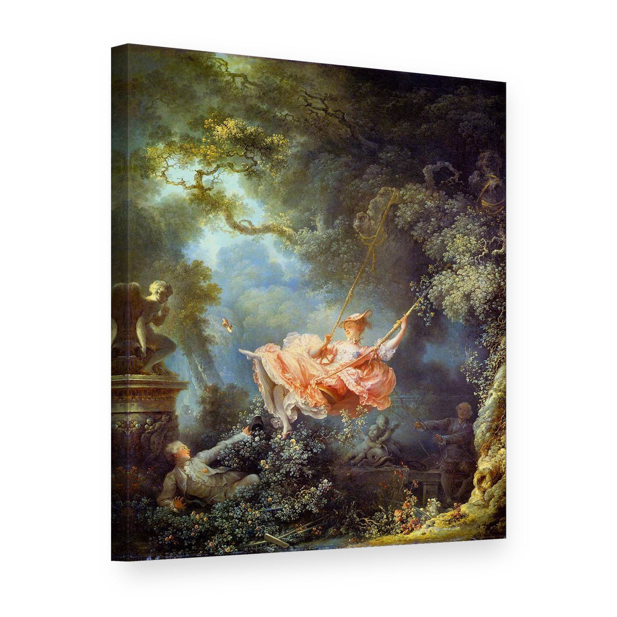 Tablou pe pânză Leagănul – Jean-Honoré Fragonard, vedere 3D
