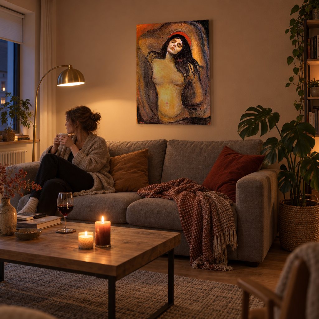 Tablou pe pânză Madona – Edvard Munch în living