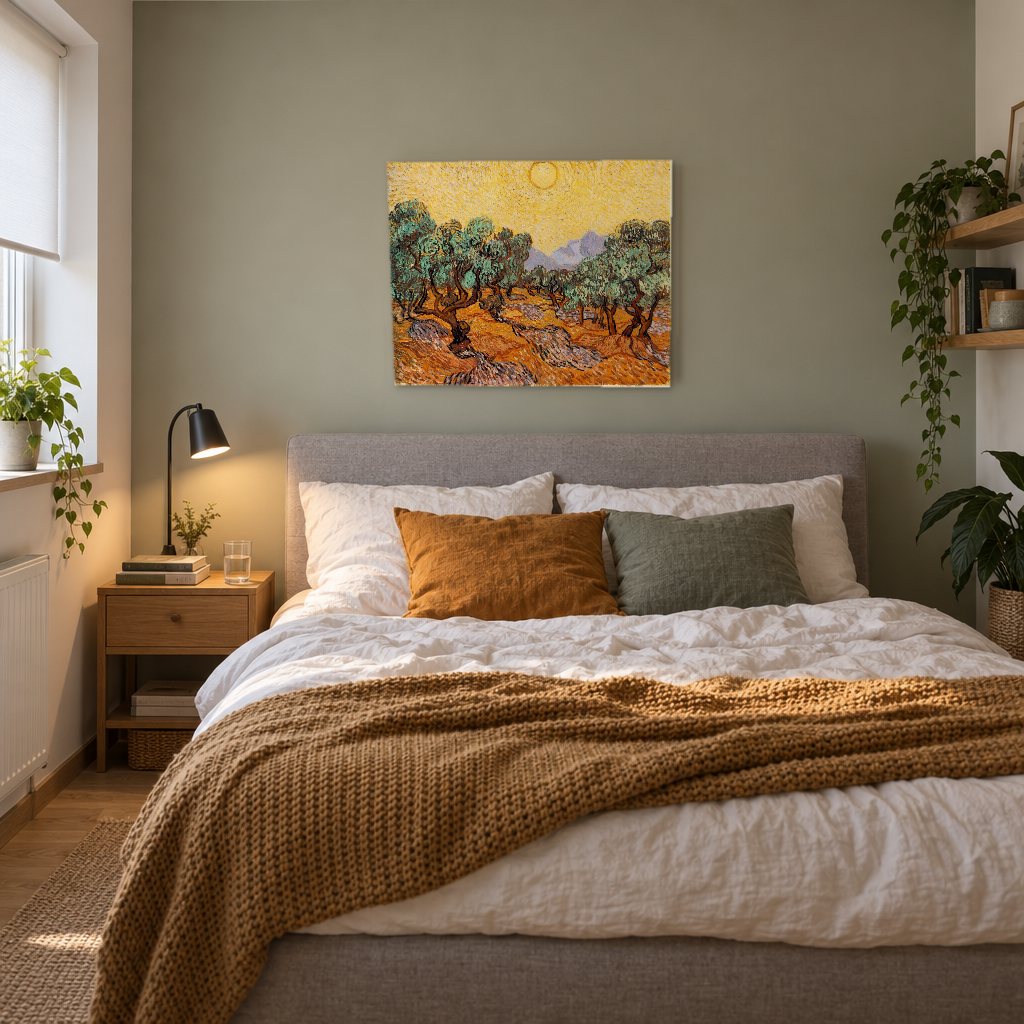 Tablou pe pânză Măslini – Vincent van Gogh în dormitor