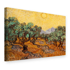 Tablou pe pânză Măslinii – Vincent van Gogh, vedere 3D