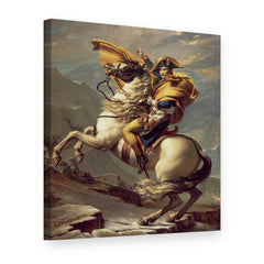 Tablou pe pânză Napoleon traversând Alpii – Jacques-Louis David, vedere 3D